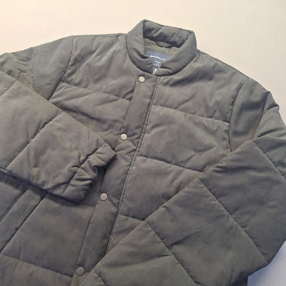 Abercrombie & Fitch Mens Relaxed Puffer Jacket Black Water Resistant Large